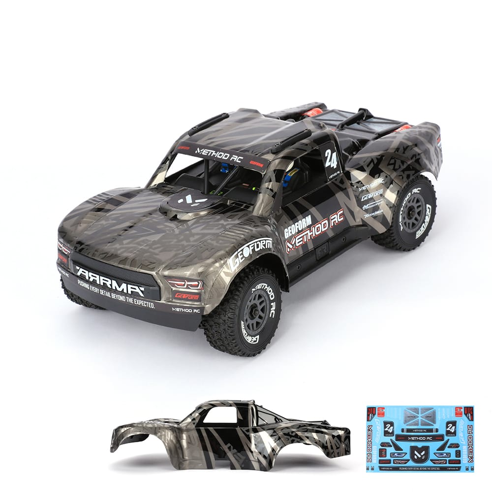 Method RC 1/16 Pre-Cut EXT Trophy Truck Body for MOJAVE GROM (Black/Red)