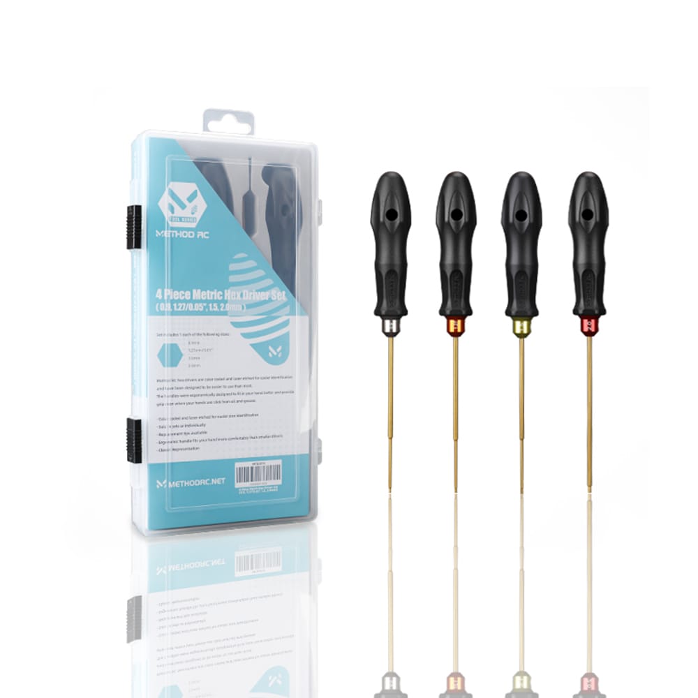 Method RC RC Tools Metric Hex Driver Set (0.9, 1.27/0.05", 1.5, 2.0mm) 4pcs - RC Tools