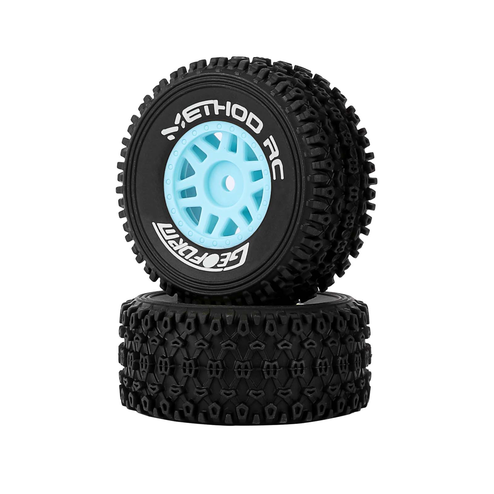 Method RC Tire and Wheel Blue Geoform All-Terrain 1/16 Short Course Tires on SWITCH 12mm Hex Wheels Designed for ARRMA® MOJAVE™ GROM (2pcs Glued)
