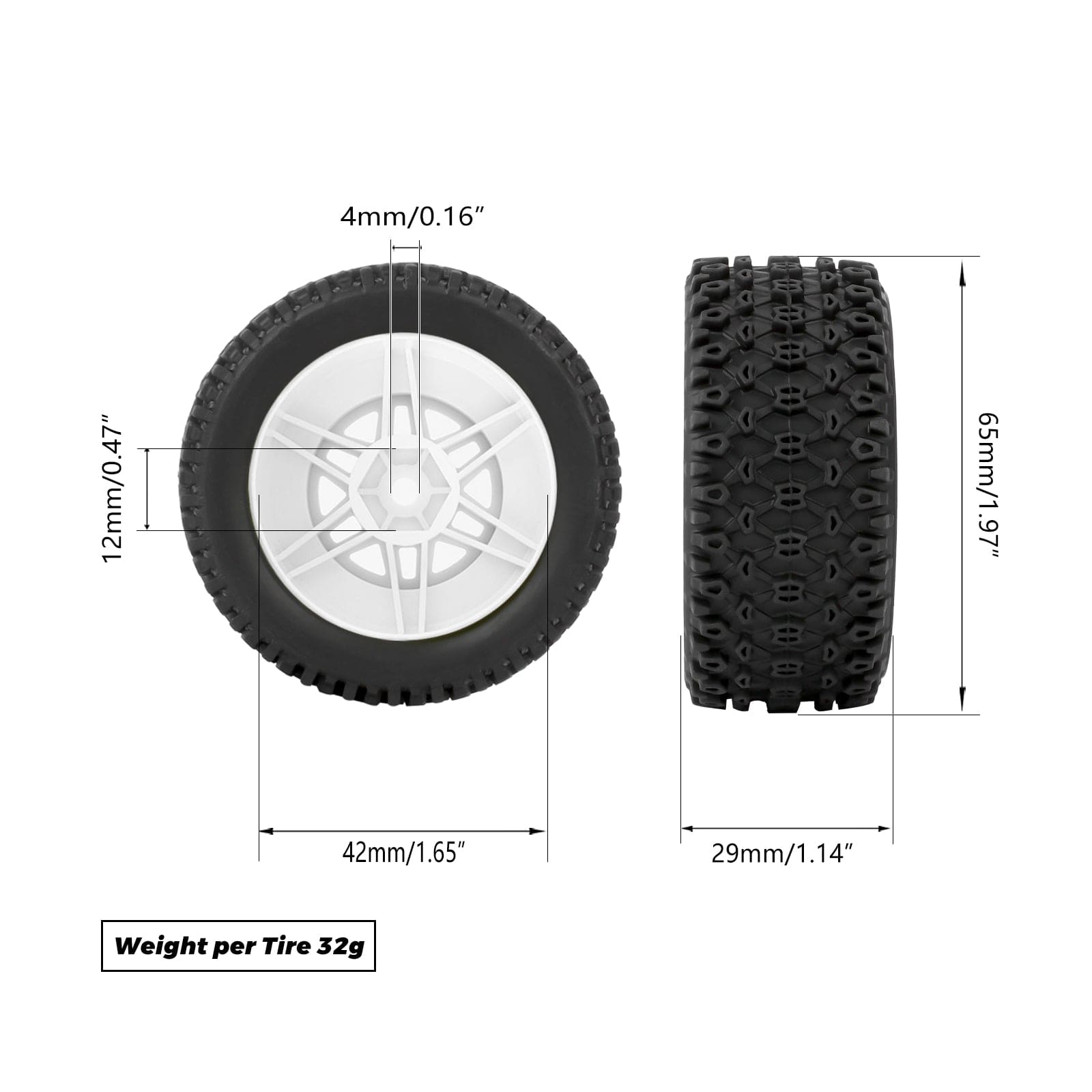 Method RC Tire and Wheel Geoform All-Terrain 1/16 Short Course Tires on SWITCH 12mm Hex Wheels Designed for ARRMA® MOJAVE™ GROM (2pcs Glued)