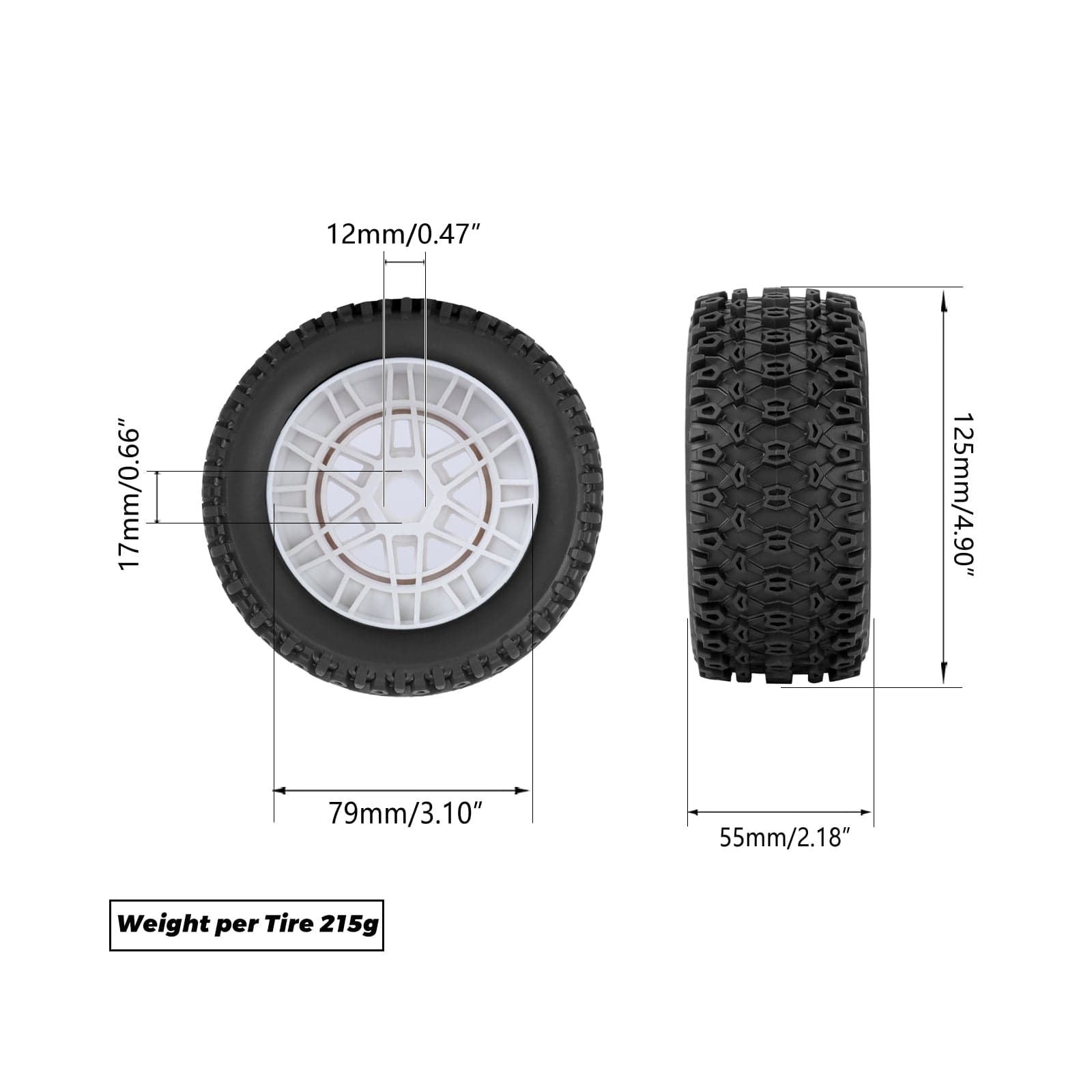 Method RC Tire and Wheel Geoform All-Terrain 1/8 Short Course Tires on SWITCH 17mm Hex Wheels Designed for ARRMA® MOJAVE™ 4S (2pcs Glued)