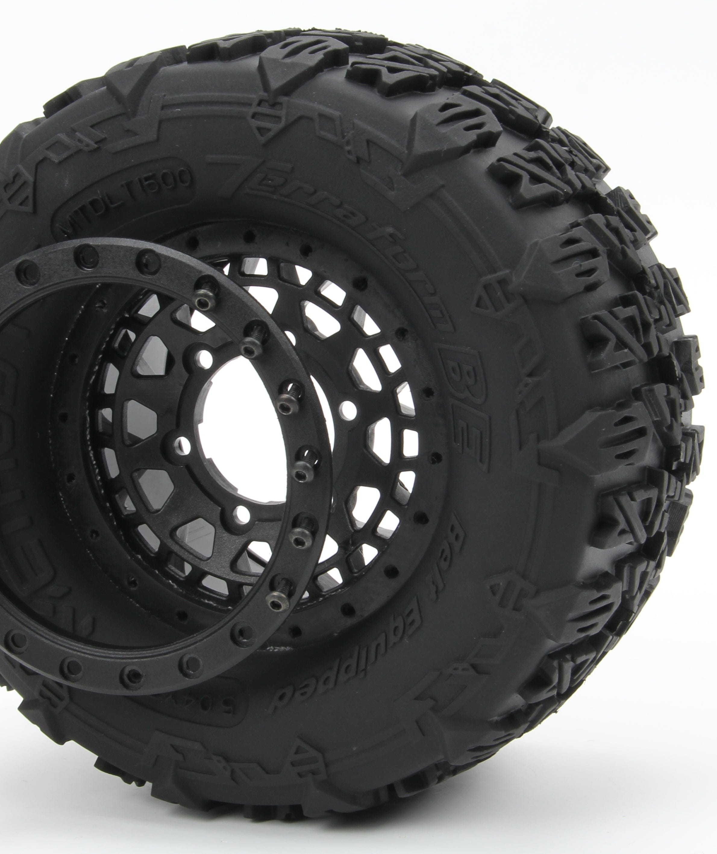 Method RC Tire and Wheel Terraform All-Terrain Belted 1/10th Monster Truck Tires on Array Beadlock 12/14mmmm Hex Wheels (2pcs)