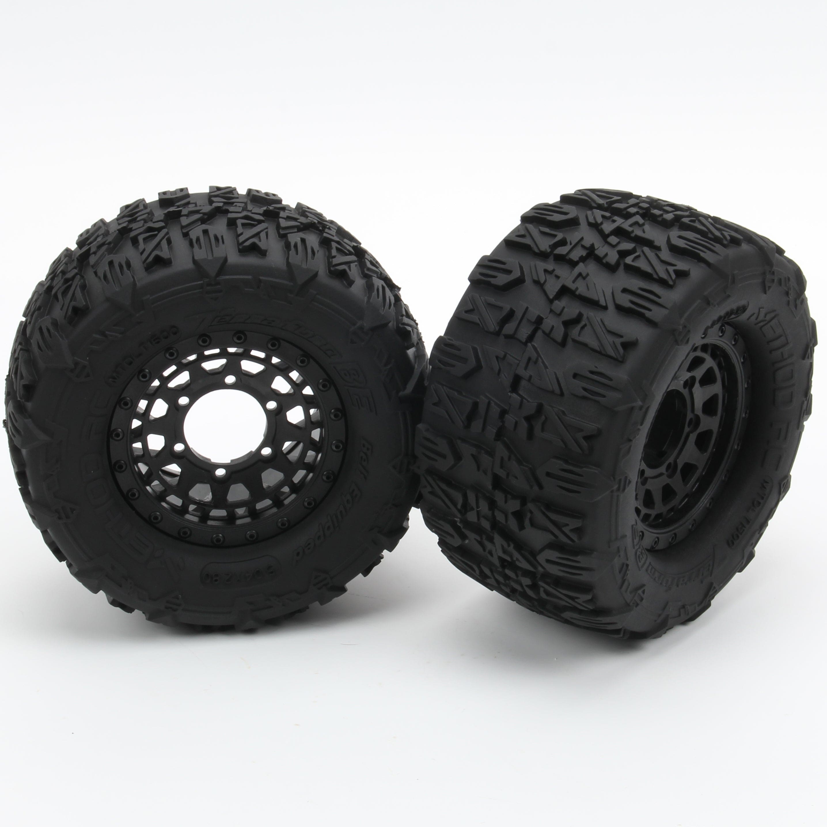 Method RC Tire and Wheel Terraform All-Terrain Belted 1/10th Monster Truck Tires on Array Beadlock 12/14mmmm Hex Wheels (2pcs)