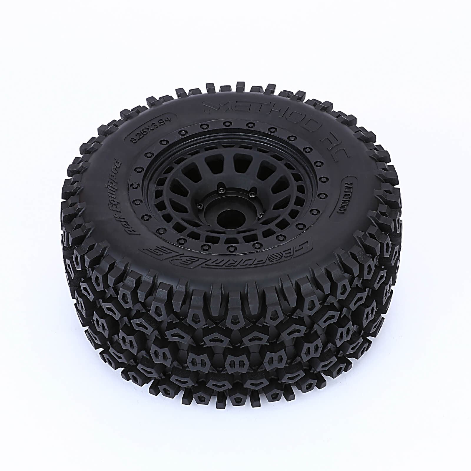 Method RC Tire and Wheel Geoform Off-Road Belted 1/5th Monster Truck Tires on Array 24mm Hex Wheels (2pcs, Glued)