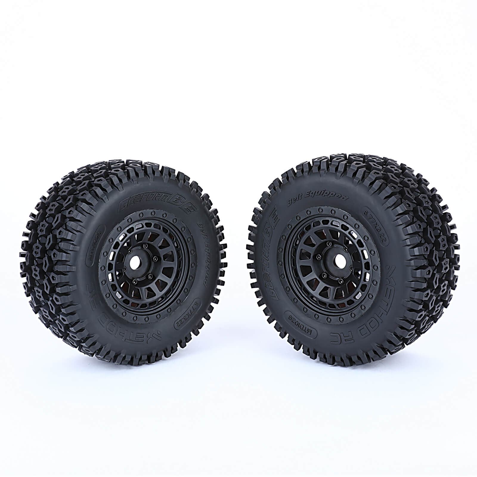 Method RC Tire and Wheel Geoform Off-Road Belted 1/8th Monster Truck Tires on Array 17mm Hex Wheels (2pcs, Glued)