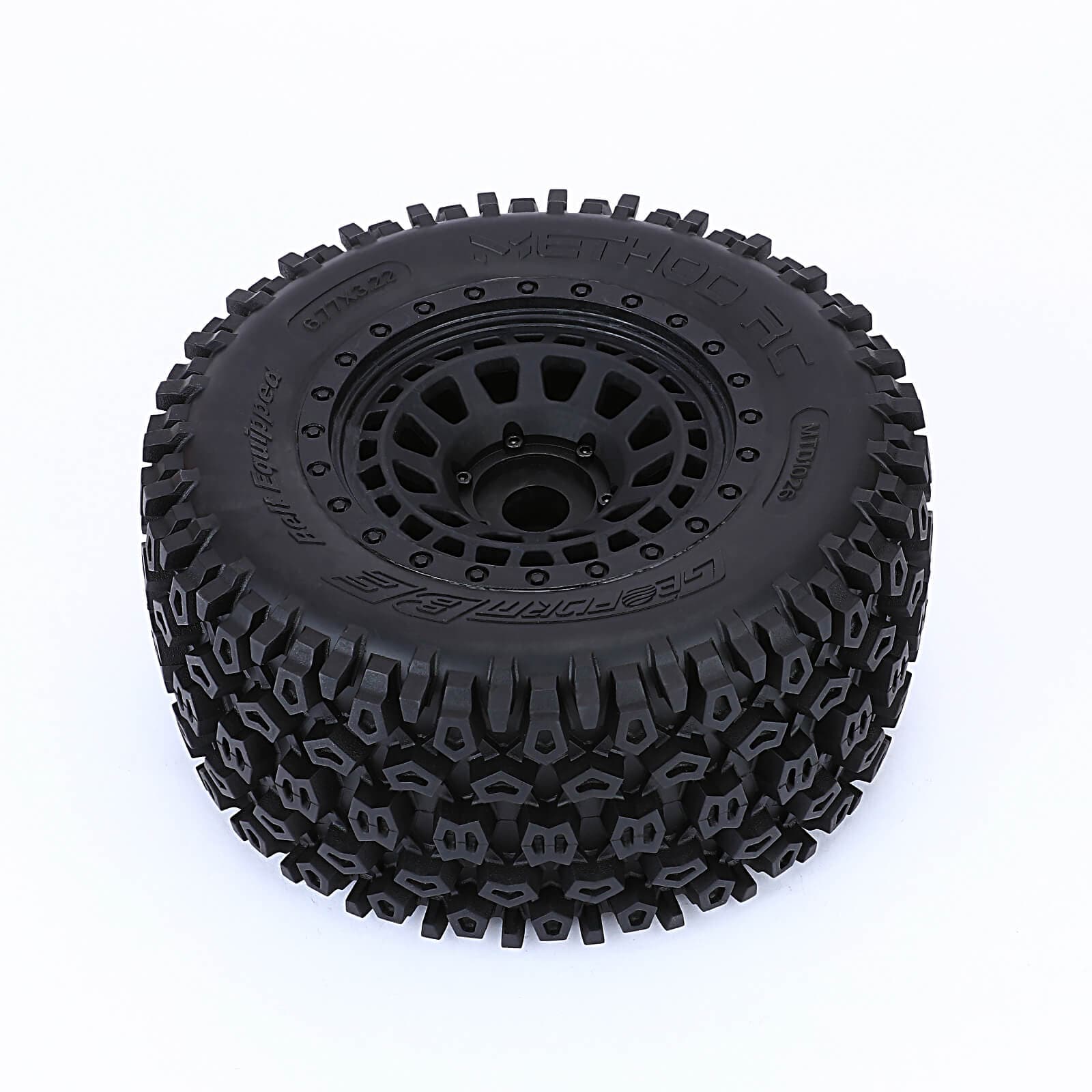 Method RC Tire and Wheel Geoform Off-Road Belted 1/8th Monster Truck Tires on Array 17mm Hex Wheels (2pcs, Glued)