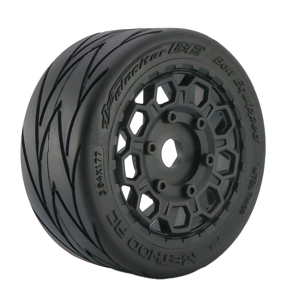 Method RC Tire and Wheel Velociter Belted 1/7th On-Road Tires on Hive 17mm Hex Wheels,45/100 (2pcs, Glued)